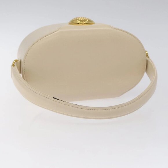 GIVENCHY Hand Bag Leather Beige Gold Auth - Picture 8 of 16